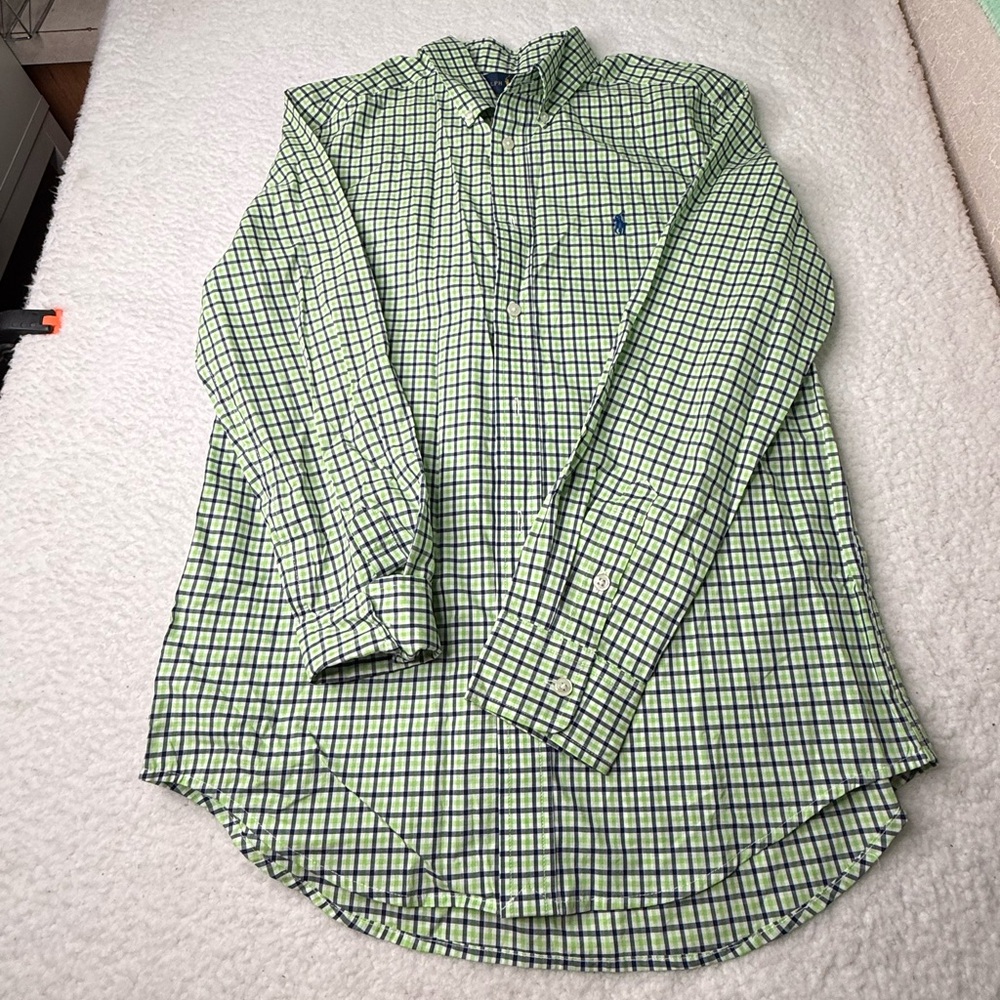 Polo Ralph Lauren Boys Plaid Button Down Dress Shirt Sz L Preppy Formal‎ NWT